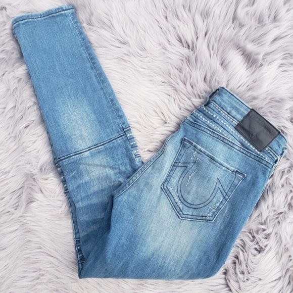 TRUE RELIGION HALLE mid rise super skinny jeans 27 - Picture 2 of 8